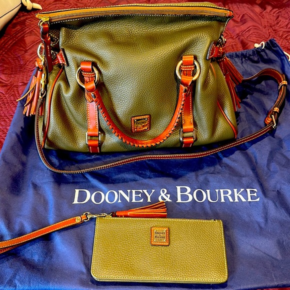 Dooney & Bourke Handbags - Dooney&Bourke large size green leather purse and wallet to match